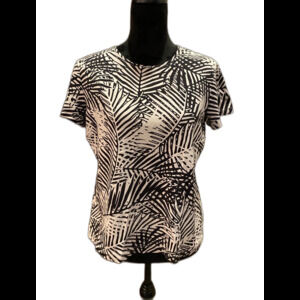 Croft & Barrow Blouse Womens Top Size Large -fits like Medium Short Sleeve Knit